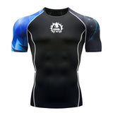 Men Print Sport Training Lycra T-shirt