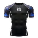Men Print Sport Training Lycra T-shirt