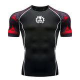 Men Print Sport Training Lycra T-shirt
