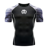 Men Print Sport Training Lycra T-shirt