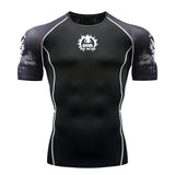 Men Print Sport Training Lycra T-shirt