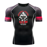 Men Print Sport Training Lycra T-shirt