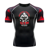 Men Print Sport Training Lycra T-shirt
