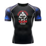 Men Print Sport Training Lycra T-shirt