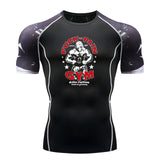 Men Print Sport Training Lycra T-shirt