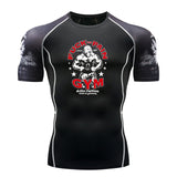 Men Print Sport Training Lycra T-shirt