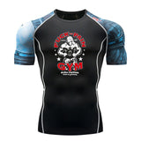 Men Print Sport Training Lycra T-shirt