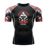 Men Print Sport Training Lycra T-shirt