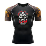 Men Print Sport Training Lycra T-shirt