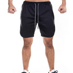 2019 Running Shorts Men Sport Shorts Double-Deck Gym Finess Shorts Quick Dry Training Exercise Jogging Short Pants Sportswear