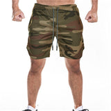 2019 Running Shorts Men Sport Shorts Double-Deck Gym Finess Shorts Quick Dry Training Exercise Jogging Short Pants Sportswear