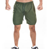 2019 Running Shorts Men Sport Shorts Double-Deck Gym Finess Shorts Quick Dry Training Exercise Jogging Short Pants Sportswear