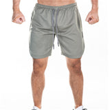 2019 Running Shorts Men Sport Shorts Double-Deck Gym Finess Shorts Quick Dry Training Exercise Jogging Short Pants Sportswear