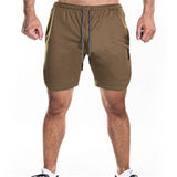 2019 Running Shorts Men Sport Shorts Double-Deck Gym Finess Shorts Quick Dry Training Exercise Jogging Short Pants Sportswear