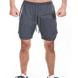 2019 Running Shorts Men Sport Shorts Double-Deck Gym Finess Shorts Quick Dry Training Exercise Jogging Short Pants Sportswear